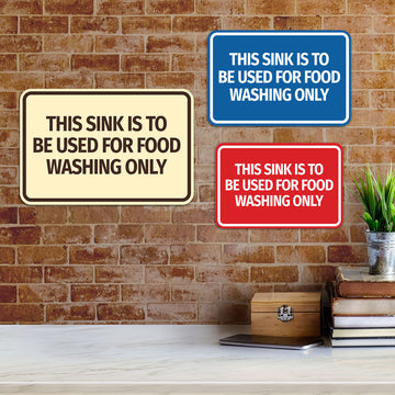 Signs ByLITA Classic Framed This Sink is to be Used for Food Washing Only Wall or Door Sign